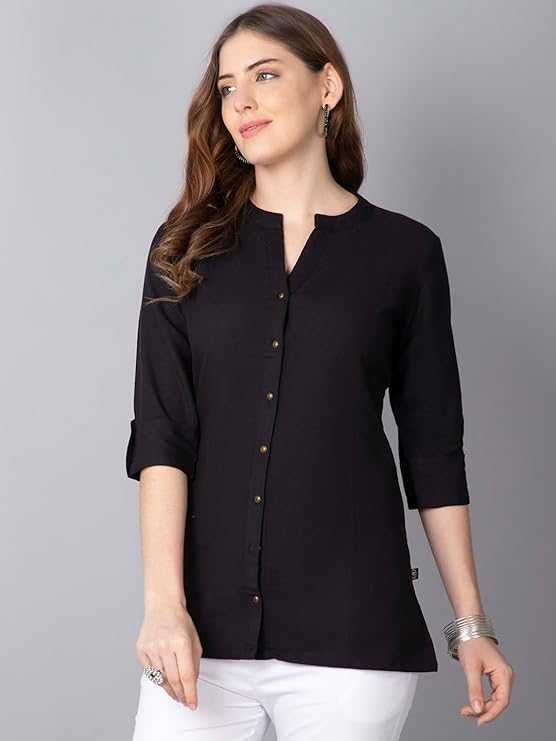 51cvY3D3TFL._SY741_ Pistaa's Women's Cotton Regular Fit Casual Kurti - Image 3